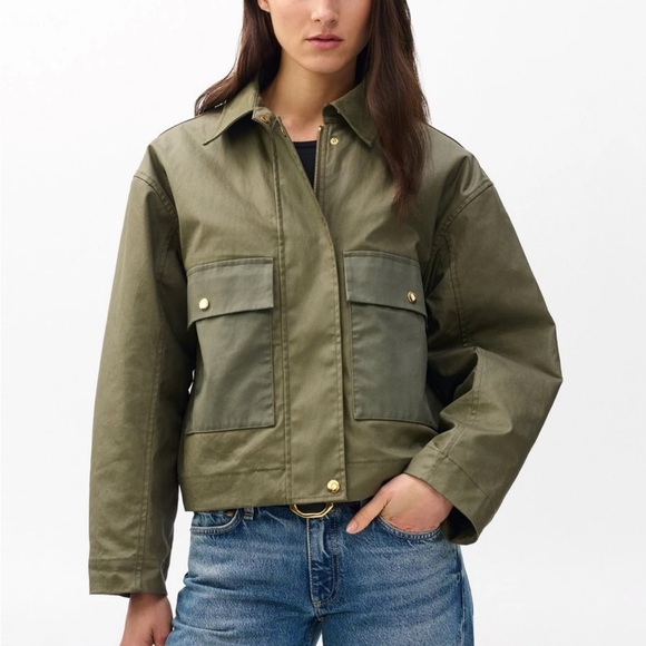 NWT RAG & BONE NONIE 2-IN-1 COTTON BARN JACKET GREEN S W REMOVABLE QUILTED LINER - Picture 4 of 16